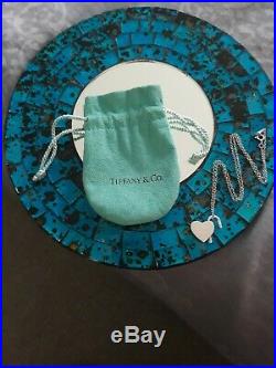 AUTHENTIC Stylish Tiffany & Co. 925 CHAIN & Heart Padlock Charm ALL MARKED