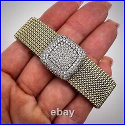 Allure Italy Vintage Steel & Sterling Silver 925 Women's Elastic Bracelet Marked