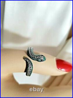 Amazing Set Of Necklace Bracelet And Ring Set, Snake In Enamel And Diamonds, Art