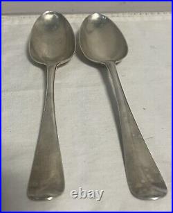 Antique 1770 Thomas Chawner Hanoverian Sterling Silver Tablespoons Marked Set 2