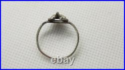 Antique 1930's Sterling Silver Marked Mask Fox Horseshoe Dimensionless Ring