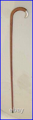 Antique 19th century marked sterling silver squared wood walking stick cane