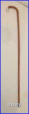 Antique 19th century marked sterling silver squared wood walking stick cane