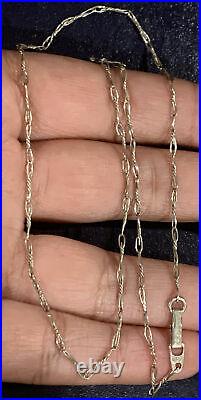Antique Art Deco German 935 silver sterling chain 17 Necklace Dated Marked 74