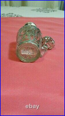 Antique Art Nouveau sterling silver overlay Perfume bottle rare Marked