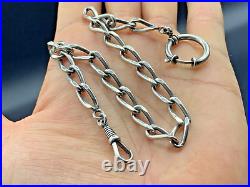 Antique Austria Salzburg Marked Sterling Silver Albert Pocket Watch Chain c. 1922