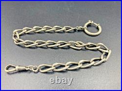 Antique Austria Salzburg Marked Sterling Silver Albert Pocket Watch Chain c. 1922