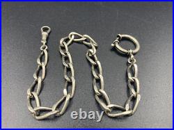 Antique Austria Salzburg Marked Sterling Silver Albert Pocket Watch Chain c. 1922