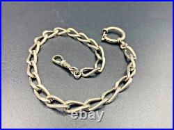 Antique Austria Salzburg Marked Sterling Silver Albert Pocket Watch Chain c. 1922