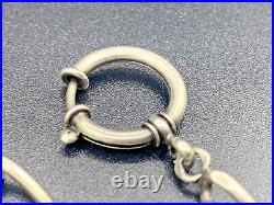 Antique Austria Salzburg Marked Sterling Silver Albert Pocket Watch Chain c. 1922