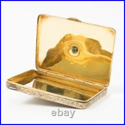 Antique Austro-Hungarian Silver Enamel Snuff Box Mark 835 PV Gold Wash 3x2.25