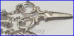 Antique Birmingham Sterling Silver Chatelaine With 5 sewing Tools marked anchor
