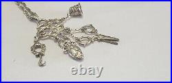 Antique Birmingham Sterling Silver Chatelaine With 5 sewing Tools marked anchor