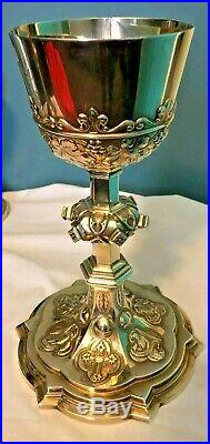 Antique Catholic Church Sterling Silver Gothic Easter Mass Chalice Matthew Mark
