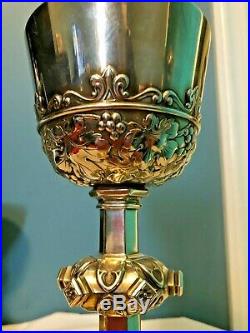 Antique Catholic Church Sterling Silver Gothic Easter Mass Chalice Matthew Mark