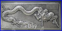 Antique Chinese Export Silver Marked Repousse Dragon Cigarette Case 190 Gram