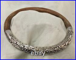 Antique Chinese Export Silver Sterling Rattan Phoenix Bracelet Bangle Marked