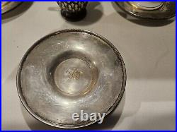 Antique Demitasse Sterling Silver Holder, Saucer & Lenox Cup 1896-1906 Marked