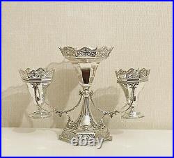 Antique English 1906 Sterling Silver Epergne, Marked James Dixon & Sons