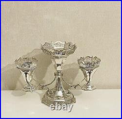 Antique English 1906 Sterling Silver Epergne, Marked James Dixon & Sons