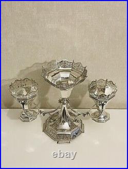 Antique English 1906 Sterling Silver Epergne, Marked James Dixon & Sons