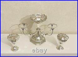 Antique English 1906 Sterling Silver Epergne, Marked James Dixon & Sons