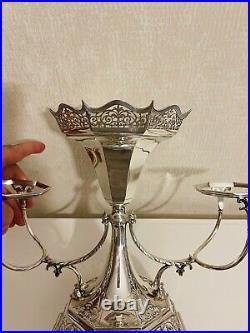 Antique English 1906 Sterling Silver Epergne, Marked James Dixon & Sons