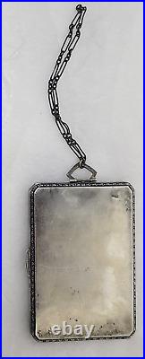 Antique Engraved Monogram CEB with garland Sterling Silver card case, Marked