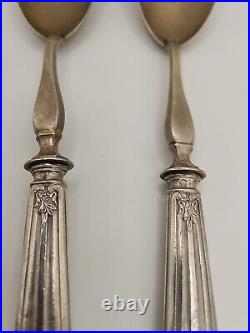 Antique French Napoleon III Sterling Silver Salad Serving Set. Marked