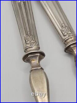 Antique French Napoleon III Sterling Silver Salad Serving Set. Marked