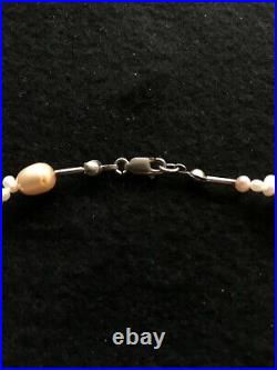 Antique Freshwater Pearl Necklace and Sterling Silver Marked 925