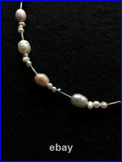 Antique Freshwater Pearl Necklace and Sterling Silver Marked 925