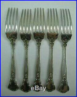 Antique GORHAM CHANTILLY Sterling Silver Fork SET (5) NO MONO OLD MARK 1895 736D