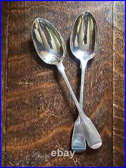 Antique Georgian Sterling Silver Tablespoons 1812-13 Thomas Wilkes Barker