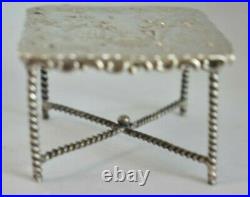 Antique Hallmarked PB London Import Marks 930 Sterling Silver Miniature Table