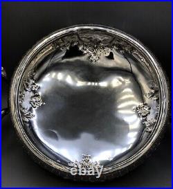 Antique Hand chased Sterling Silver Covered Casserole Dish marked Bailey & Co