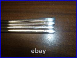 Antique Japanese Marked Sterling Solid Pure Silver Chopsticks 2 Pairs In Box