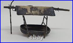 Antique Japanese Sterling Silver Roofed Boat by MUSASHIYA, marked, RARE