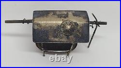 Antique Japanese Sterling Silver Roofed Boat by MUSASHIYA, marked, RARE