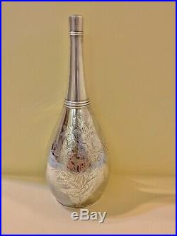 Antique LARGE 1853 mark GORHAM Mark Solid Sterling Silver Perfume Bottle RARE