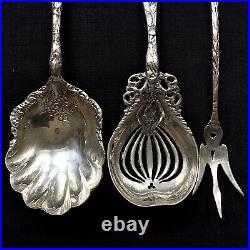 Antique Lily Sterling Silver Serving Pieces (3) Unknown American Makers Mark