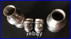 Antique Marked M Sterling 851 Silver Salt & Pepper Shakers Tall 4,75 130g
