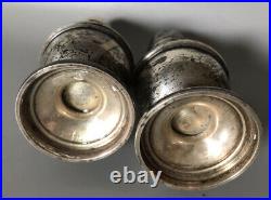 Antique Marked M Sterling 851 Silver Salt & Pepper Shakers Tall 4,75 130g