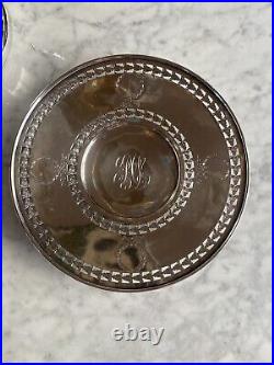 Antique Marked STERLING Silver 9.5 Round Serving Decor Plate Dish 11 Oz