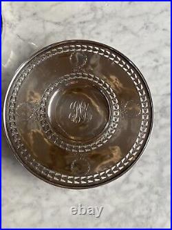 Antique Marked STERLING Silver 9.5 Round Serving Decor Plate Dish 11 Oz