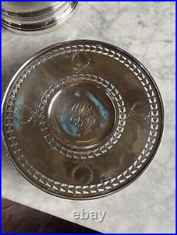 Antique Marked STERLING Silver 9.5 Round Serving Decor Plate Dish 11 Oz