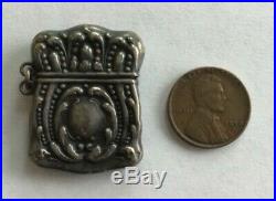 Antique Marked Sterling Art Nouveau Style Stamp Case Holder for Chatelaine 4.1 G