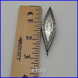 Antique Marked Sterling Silver Tatting Shuttle Victorian Geometric Pattern