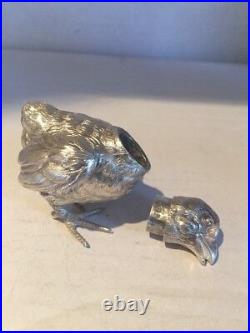 Antique Novelty Solid Sterling Silver Chick Pepper Continental Marked