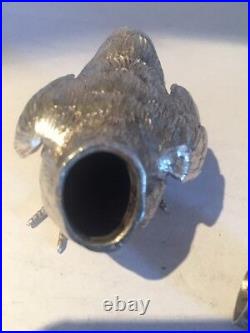 Antique Novelty Solid Sterling Silver Chick Pepper Continental Marked